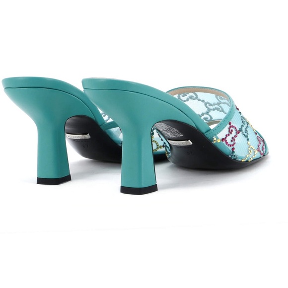 Authentic Gucci crystal GG embellished Mesh Heels - Picture 3 of 11